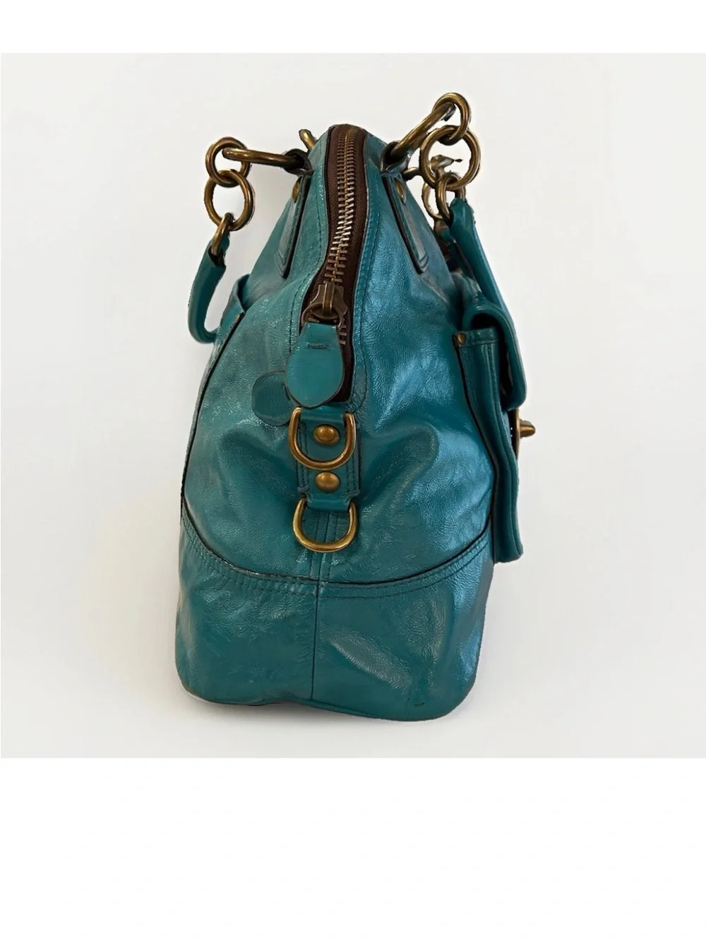 Coach Legacy Francine Satchel, Wallet Set, Turquoise Patent Leather Ltd. Ed 2008
